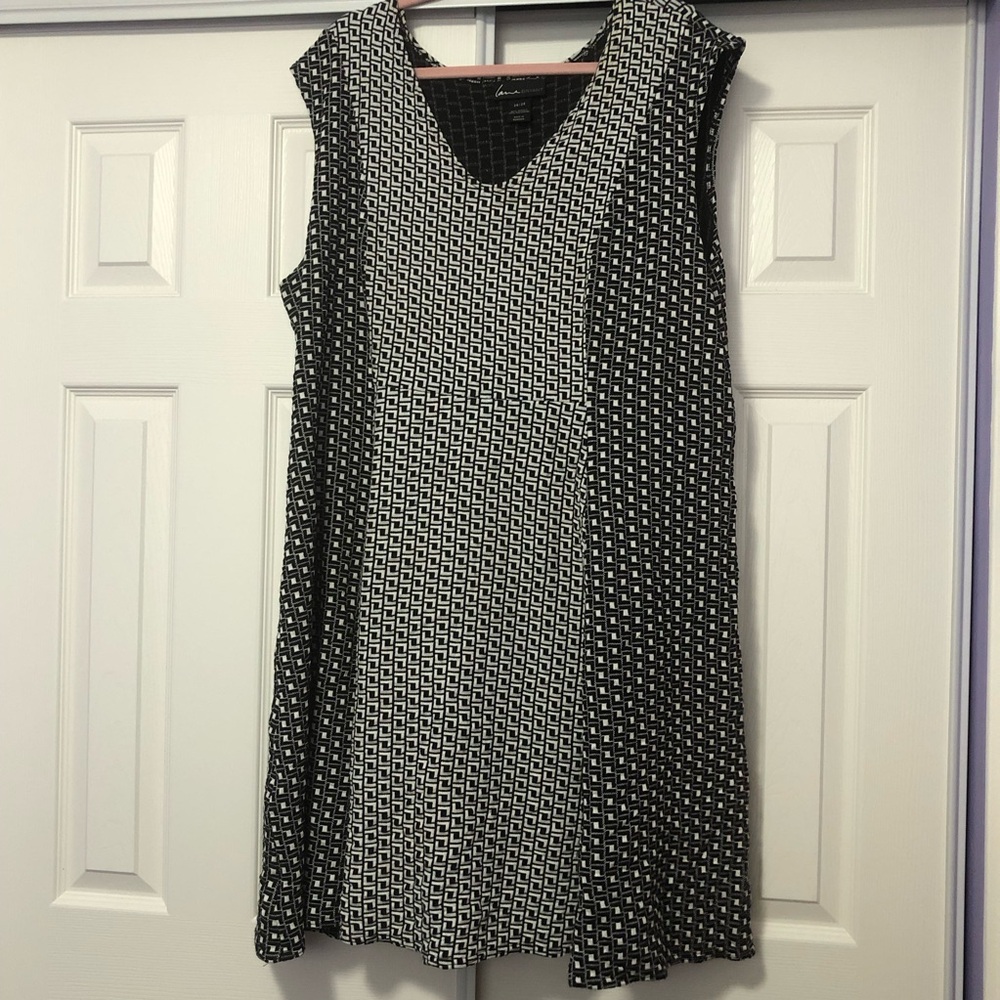 Lane Bryant Women’s Plus Skater Dress Black and White Ponte Size 26/28